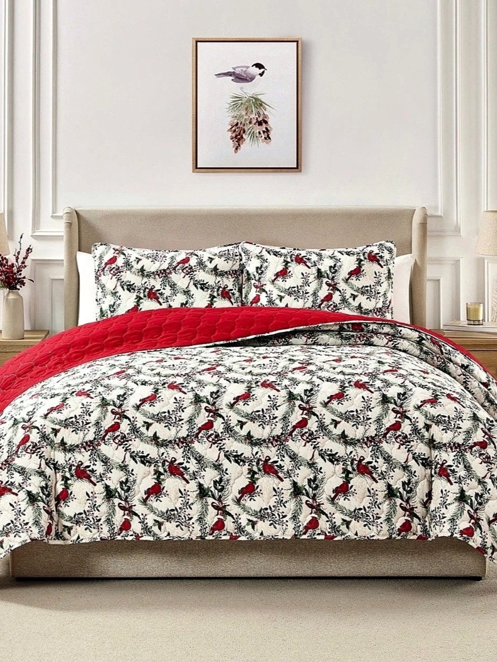 Floral Quilted Comforter Set in White & Red

Cardinal Quilted 3-Piece Quilt Set,